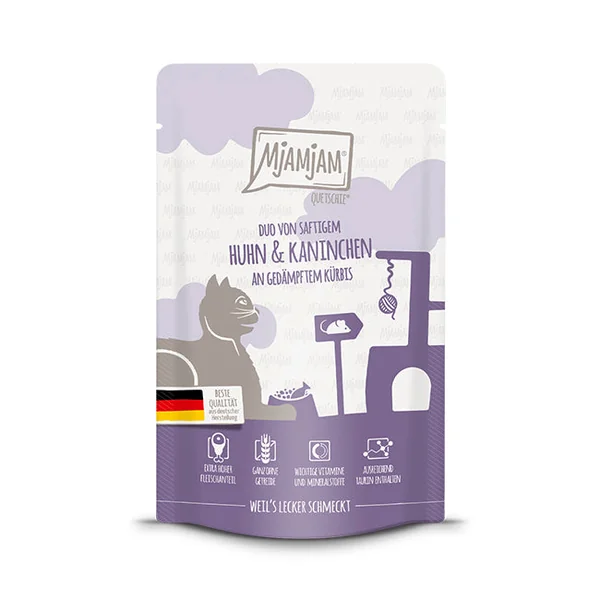 MjAMjAM - DUO de jugoso Pollo y Conejo con calabaza 125g