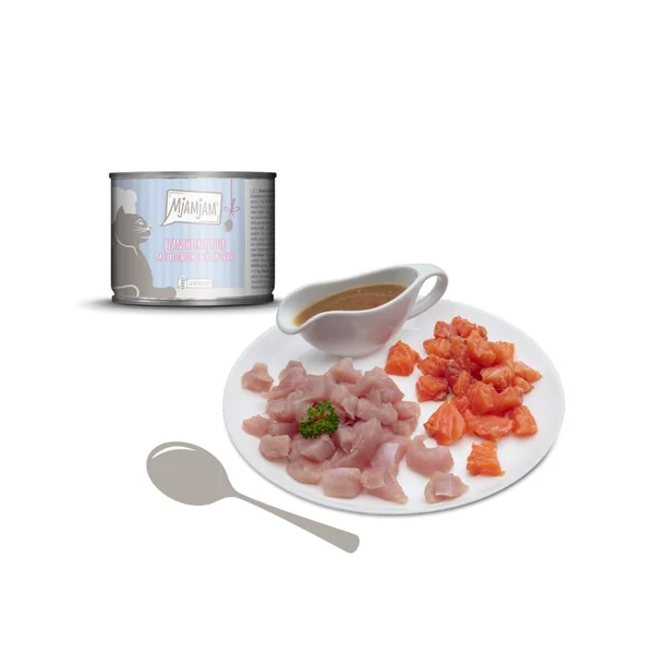 MjaMjam Gato - pavo escaldado con salmón en salsa