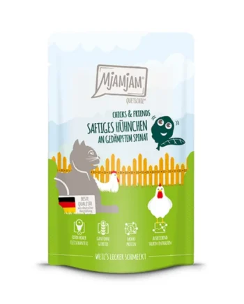 MjaMjaM Gato - Pouch Chick&Friends Pollo con espinacas 125gr