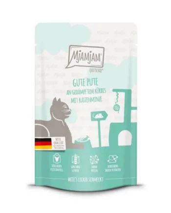 MjaMjaM Gato - Pouch de pavo con calabaza 125gr