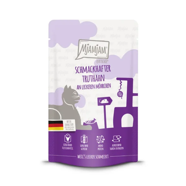 MjaMjaM Gato - Pouch de pavo con zanahorias 125gr