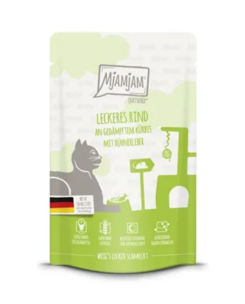 MjaMjaM Gato - Pouch de ternera con calabaza 125gr