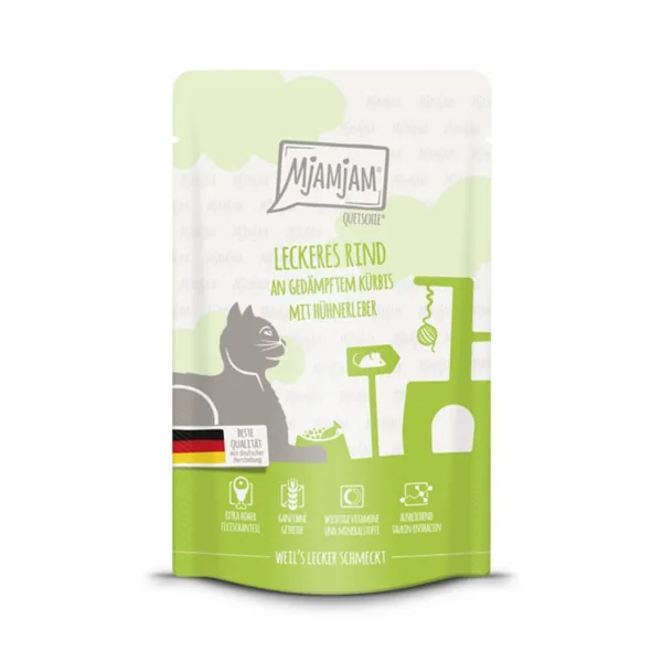 MjaMjaM Gato - Pouch de ternera con calabaza 125gr