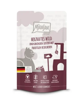 MjaMjaM Gato - Pouch Venado con conejo y arándanos 125gr