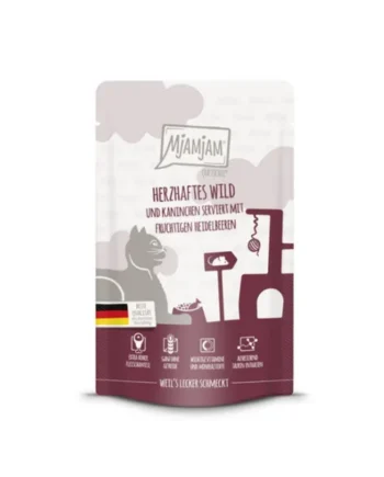 MjaMjaM Gato - Pouch Venado con conejo y arándanos 125gr