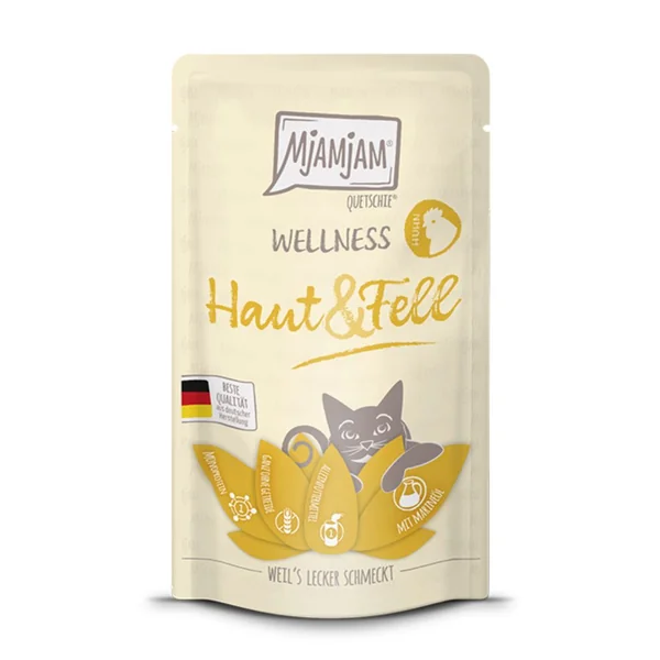 MjaMjam - Pouch Wellness Piel y pelaje Pollo 125gr