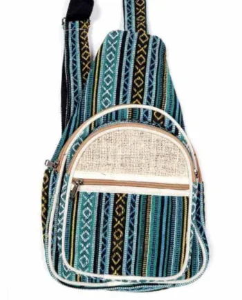 Mochila bandolera de cáñamo y algodón