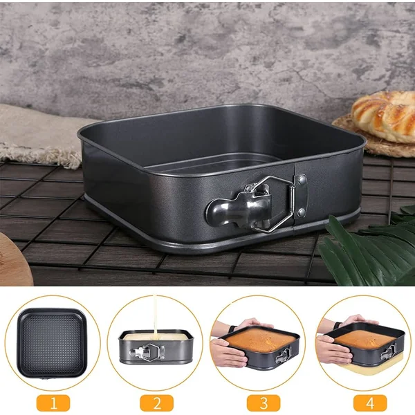 Molde para horno cuadrado Clip-Clap desmontable 24 cm Negro