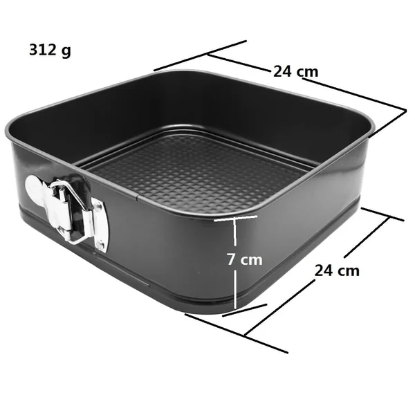 Molde para horno cuadrado Clip-Clap desmontable 24 cm Negro