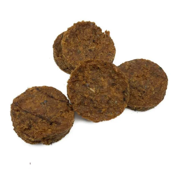 Monedas de pato con algas y albaricoque