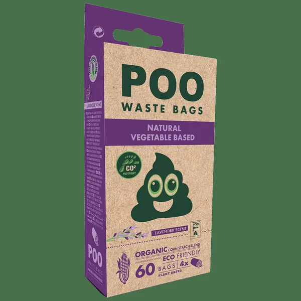M-PETS – Bolsas higiénicas ecológicas con almidón de maíz (4 rollos/60 bolsas)