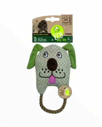 M-Pets Eco Dog Toy Perrito — Peluche Sostenible con Chirriador para Perros