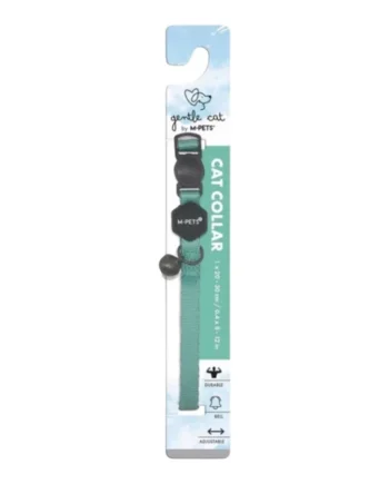 M-Pets Gentle Cat Collar para Gatos — Ajustable Verde