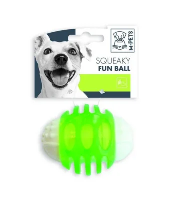 M-Pets Squeaky Fun Ball — Pelota TPR Dental con Chirriador para Perros