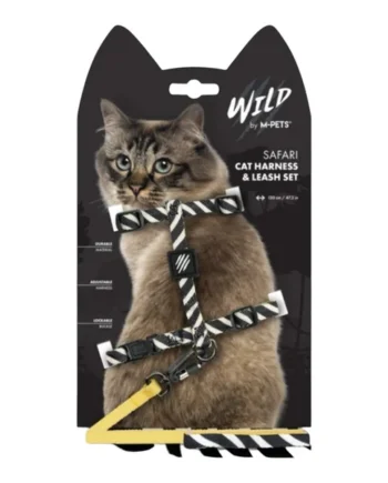 M-Pets Zebra Arnés Ajustable para Gato — Diseño Cebra Seguro