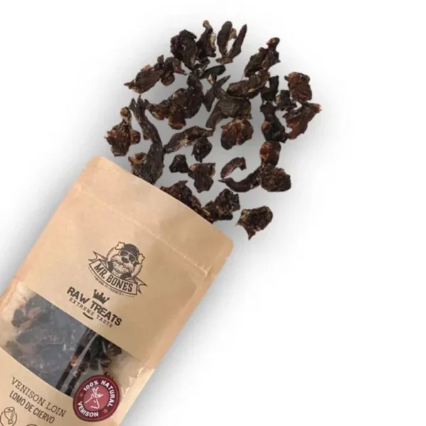 Mr Bones Raw Treats Lomo de ciervo Snack natural para perros y gatos