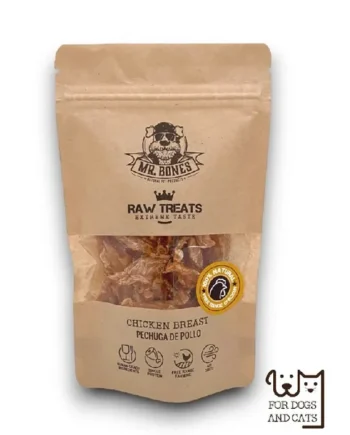 Mr Bones Raw Treats Pechuga de pollo Snack natural para perros y gato