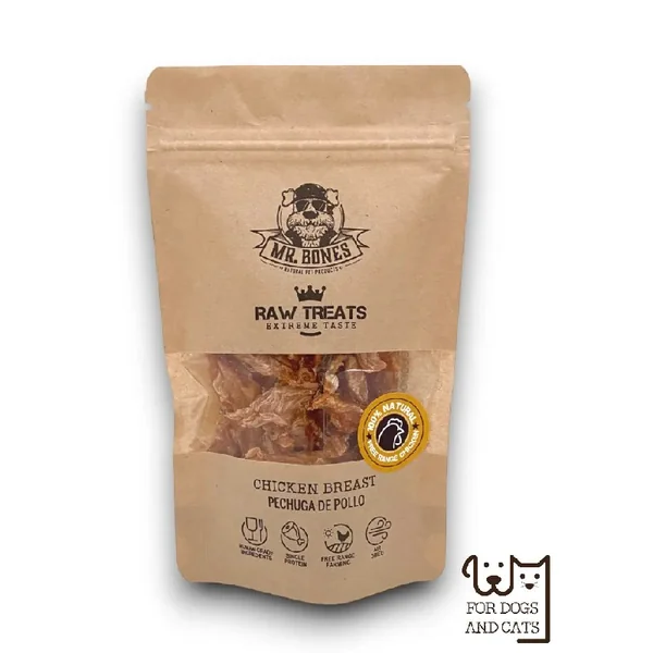 Mr Bones Raw Treats Pechuga de pollo Snack natural para perros y gato