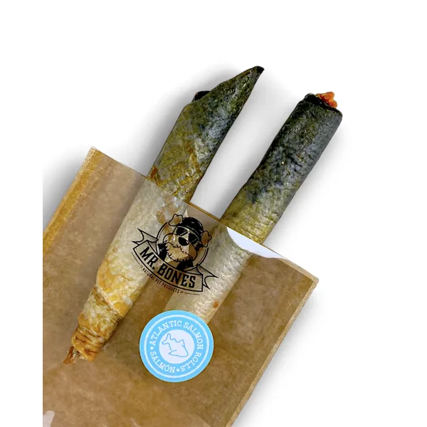 Mr Bones Rollitos de Salmón Atántico – Snack dental 100% Natural