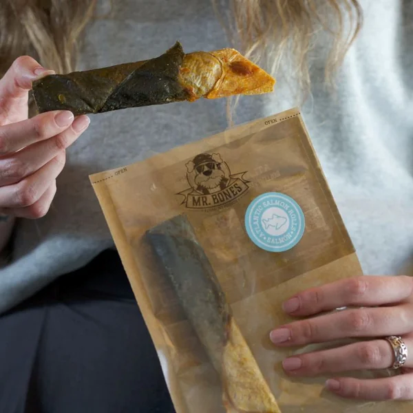 Mr Bones Rollitos de Salmón Atántico – Snack dental 100% Natural