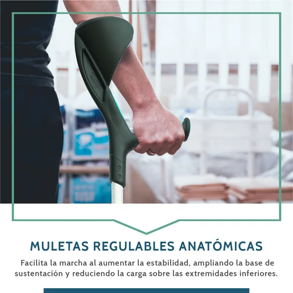Muleta Adulto Ortopédica Anatómica Verde | 1 Unidad