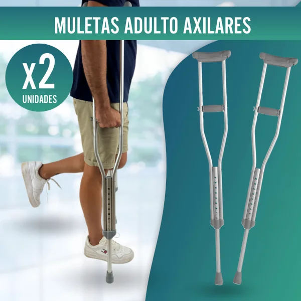 Muletas Adulto Axilares | Muletas Regulables Aluminio Pack x2