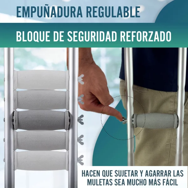 Muletas Adulto Axilares | Muletas Regulables Aluminio Pack x2