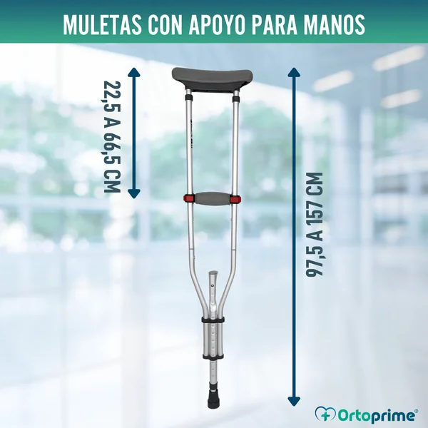 Muletas Axilares de Aluminio con Doble Regulación | Pack x2