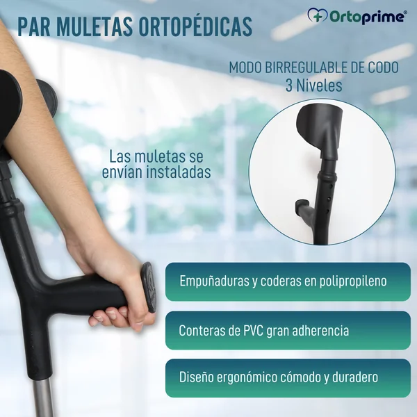 Muletas Regulables con Conteras Anchas