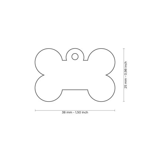 MyFamily - Chapa Basic Hueso Grande en Aluminio