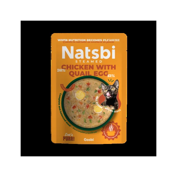 Natsbi - Pollo con Huevo de Codorniz para Gatos 80g