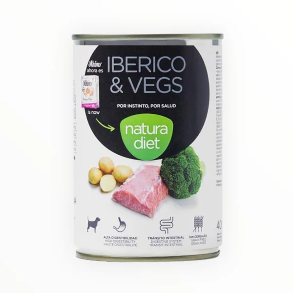 Natura Diet Comida Húmeda Ibérico y Vegetales para Perros Adultos — Paté Sin Cereales