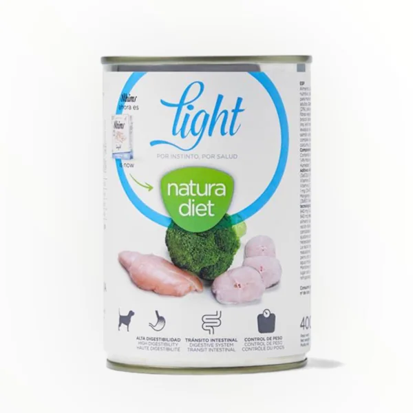 Natura Diet Comida Húmeda Light Pavo y Vegetales para Perros — Paté Control de Peso