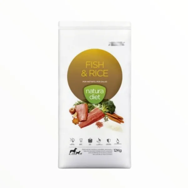 Natura Diet Fish & Rice para Perros Adultos — Pienso Hipoalergénico con Salmón y Arroz