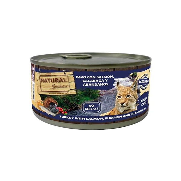 Natural Greatness Pavo y Salmón – Comida Húmeda para Gatos Adultos
