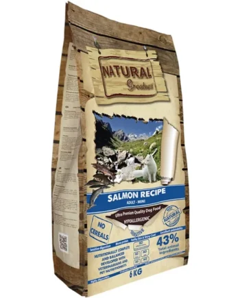 Natural Greatness Receta Salmón Sensitive Mini – Pienso sin cereales para perros adultos de razas pequeñas