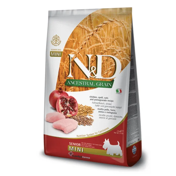 ND Ancestral SENIOR Mini Pollo Granada perros mini adultos 2,5 kg