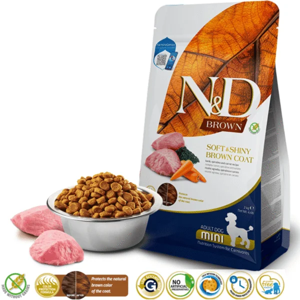 ND Brown Dog Cordero, Spirulina y Zanahoria perros adultos