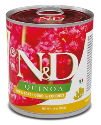 ND dog quinoa lata CODORNIZ skin coat perros 6x285 g