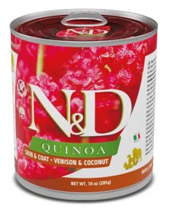 ND dog quinoa lata VENADO skin coat perros 6x285 g