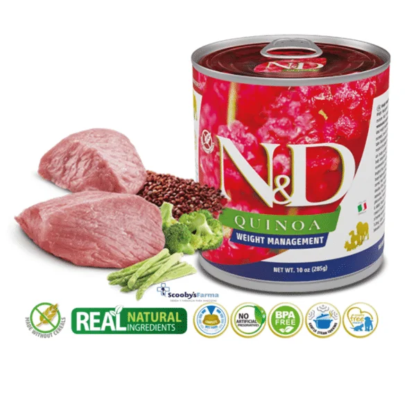 ND dog quinoa lata WEIGHT MANAGEMENT perros 6x285 g