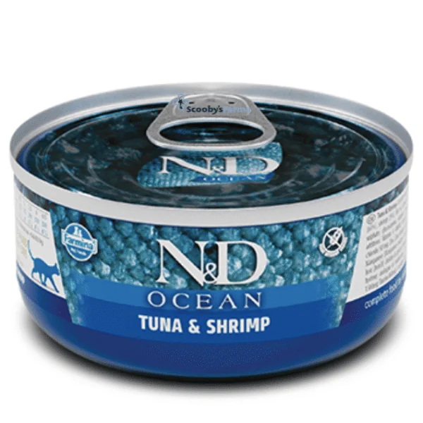 ND Ocean atún gambas gatos adultos 24x70 g