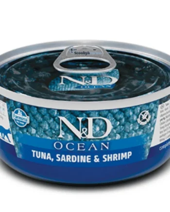 ND Ocean atún sardina gambas latas gatos adultos 24x70 g