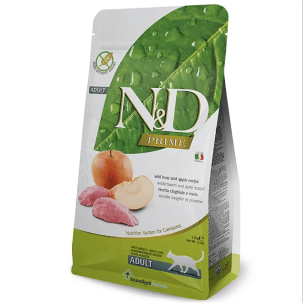 ND Prime Cat Jabalí Manzana SIN CEREALES gatos adultos
