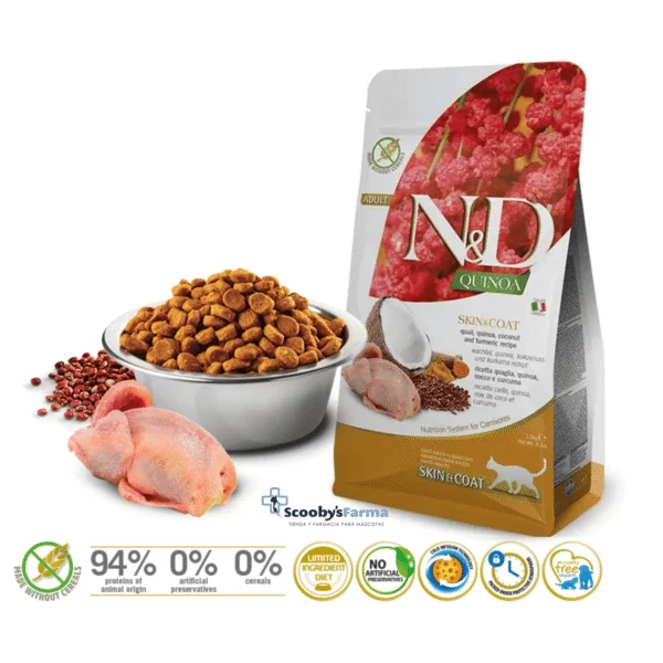 ND Quinoa cat Codorniz Skin coat gatos