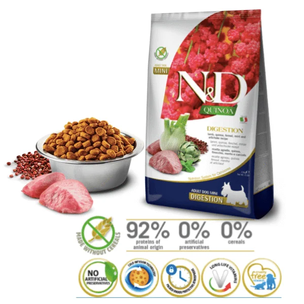 ND QUINOA mini Dog digestion Cordero perros adultos raza pequeña