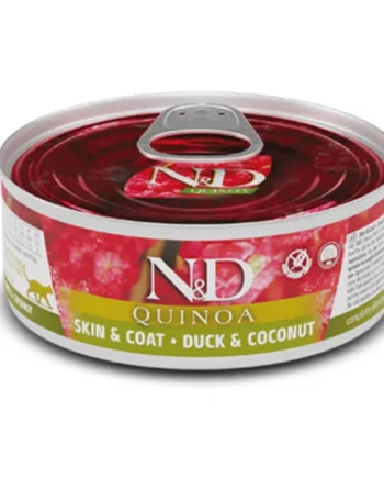 ND Quinoa Skin Coat pato lata gatos piel sensible 24x80 g