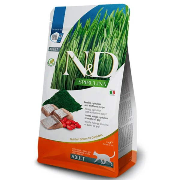 ND SPIRULINA Cat Arenque y Bayas de Goji gato adulto 1,5 kg