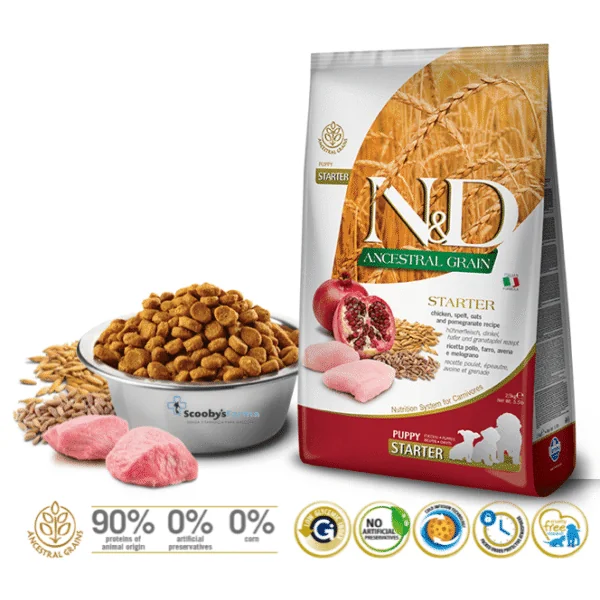 ND Starter PUPPY Ancestral Pollo Granada cachorros 800 g