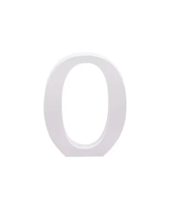 Numero 0 madera decorativo 11 cm Blanco